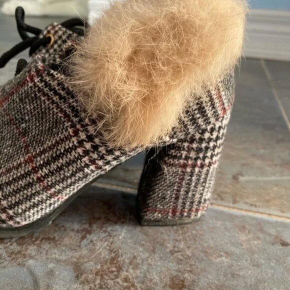 Plaid Sherpa Heel Loafers - Picture 4 of 5